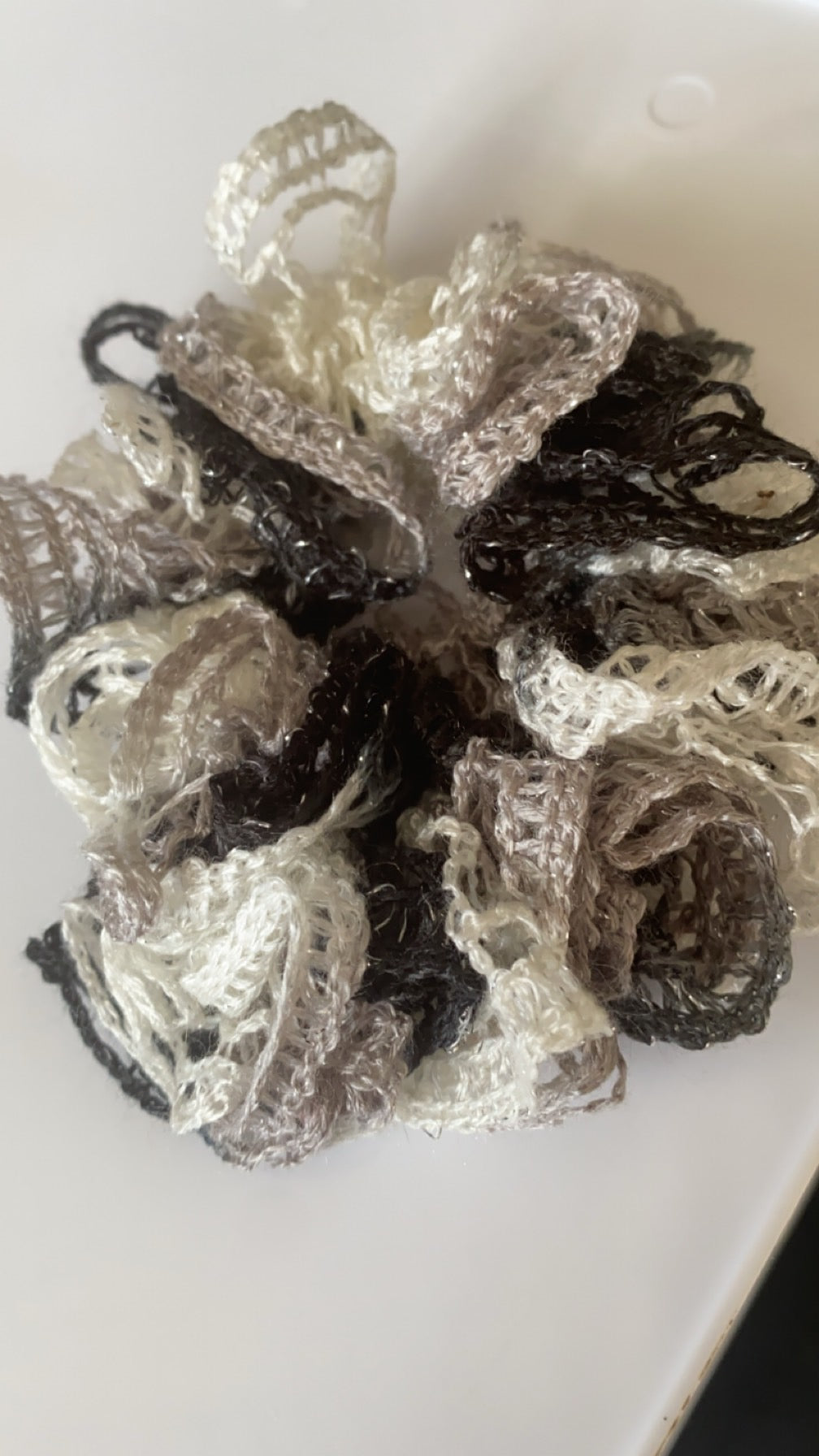 Grey/Black/White sachet Scrunchy