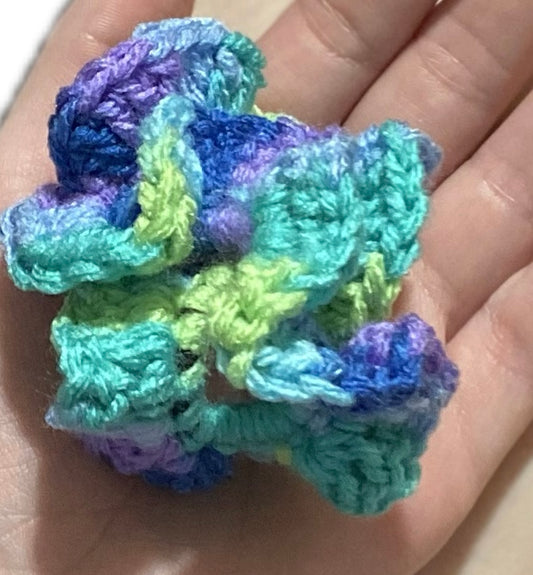 Multicolor blue green purple scrunchy