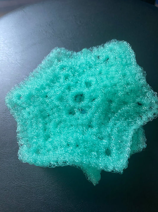 Turquoise hexagon dish scrubbie