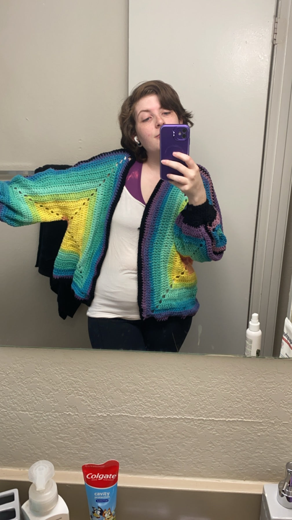 Rainbow Hexi Cardi